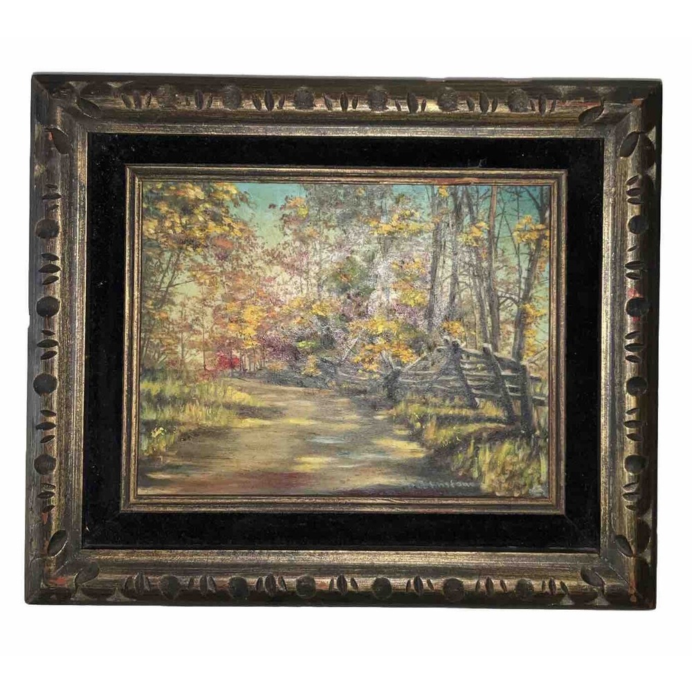 D Johnstone‎ Painting Art Framed Small Oil Country Setting